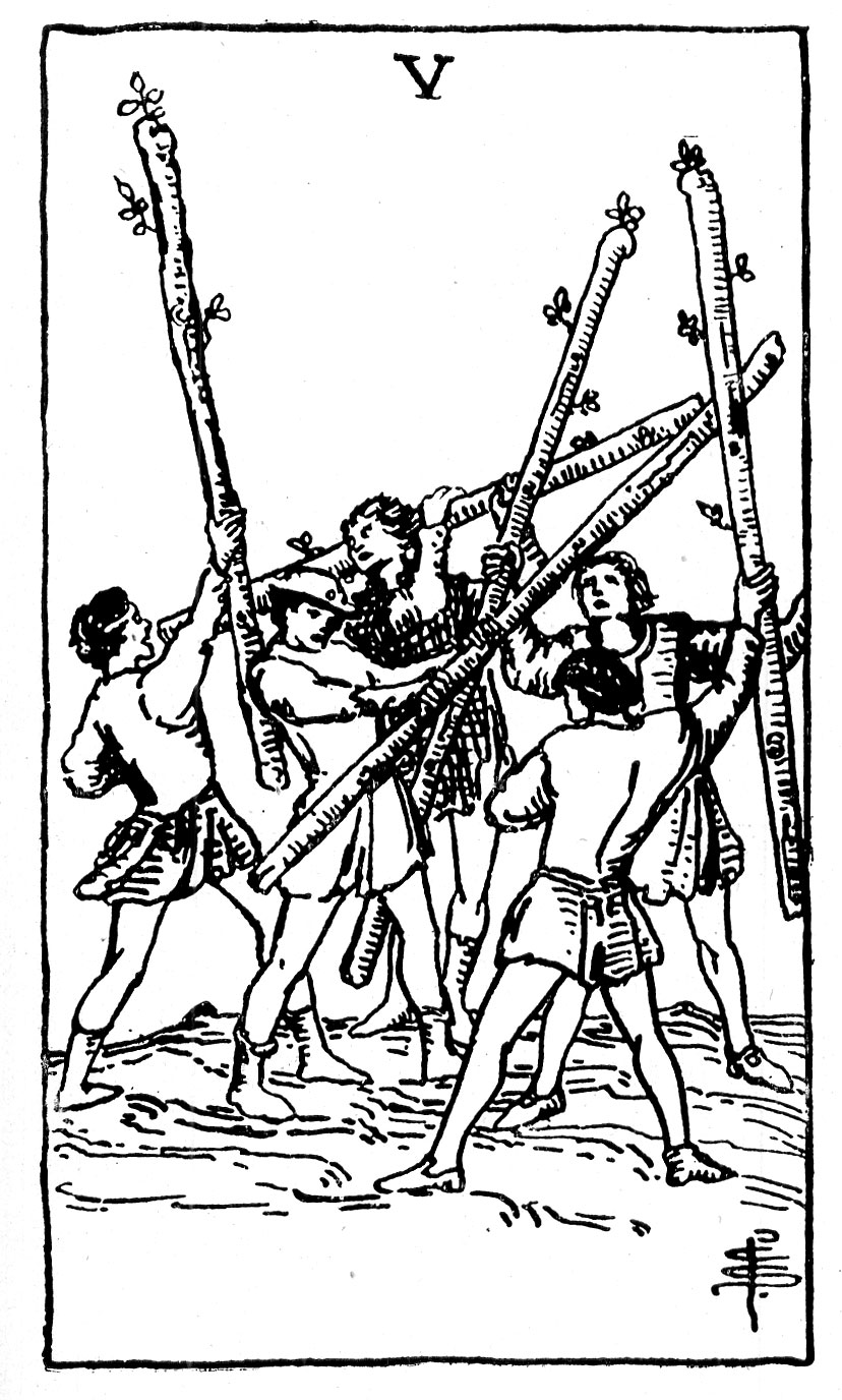 Rider Waite Deck - Five of Wands